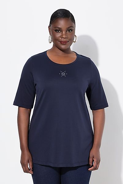 Ulla Popken T-Shirt T-Shirt Ziersteine A-Linie günstig online kaufen