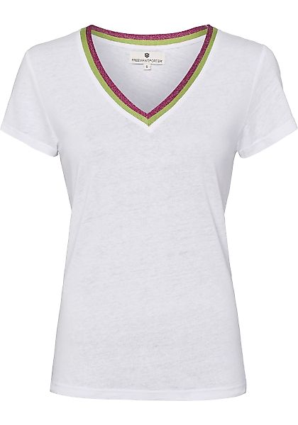 Freeman T. Porter T-Shirt, (1 tlg.), mit Streifenbündchen im Retro-Look günstig online kaufen