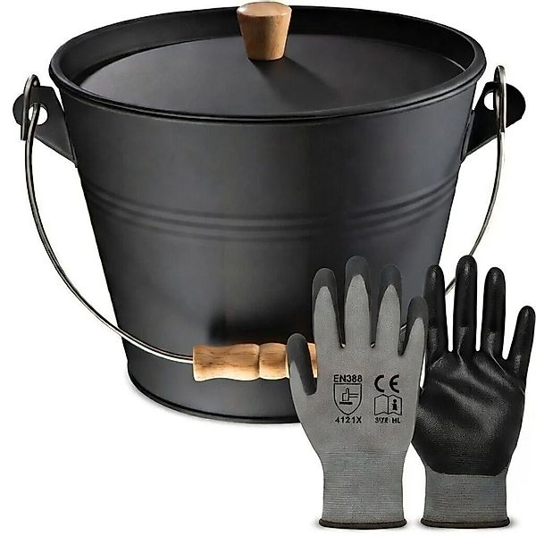 BLACK OAK Ascheeimer PAGO 5L mit Deckel & Holzknopf – Kompakter Aschebehält günstig online kaufen