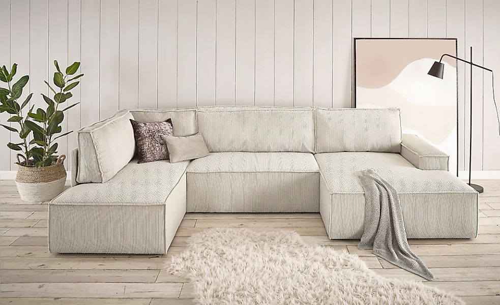 Home affaire Wohnlandschaft "SHERWOOD 329 cm, U-Form, Schlafsofa,", Schlaff günstig online kaufen
