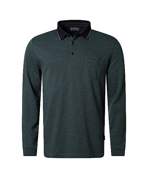 Pierre Cardin Langarm-Poloshirt mit Fischgratmuster günstig online kaufen