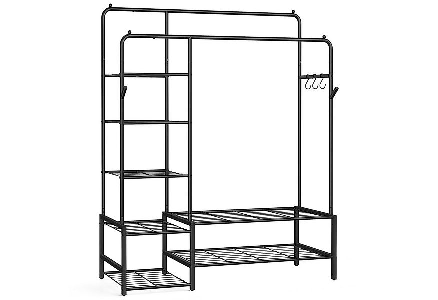 SONGMICS Kleiderständer, offener Kleiderschrank mit 7 Ablagen, Metallrahmen günstig online kaufen
