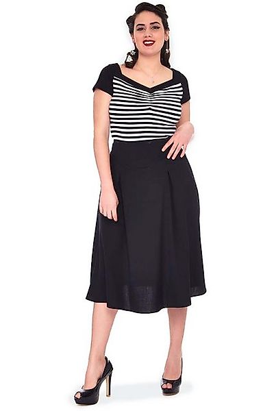 Voodoo Vixen A-Linien-Rock Retro Flare Schwarz Rockabilly Retro Vintage Swi günstig online kaufen