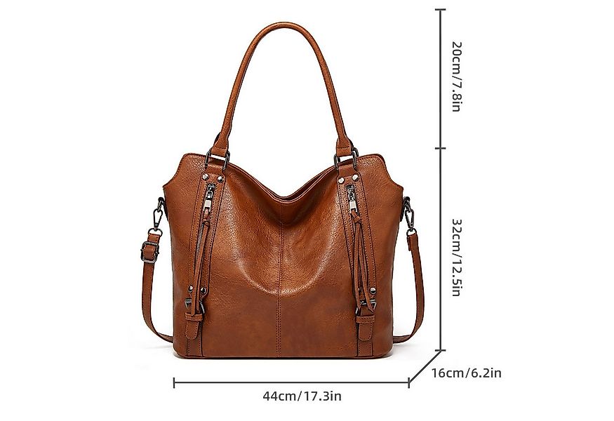 Refttenw Handtasche Damen Ledertasche Henkeltasche Schultertasche Groß Umhä günstig online kaufen