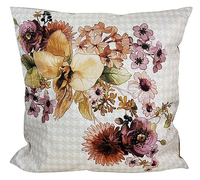 Outdoor Kissen Blumen Vintage-Stil Gartenkissen Wasserabweisend Weiß Beige günstig online kaufen