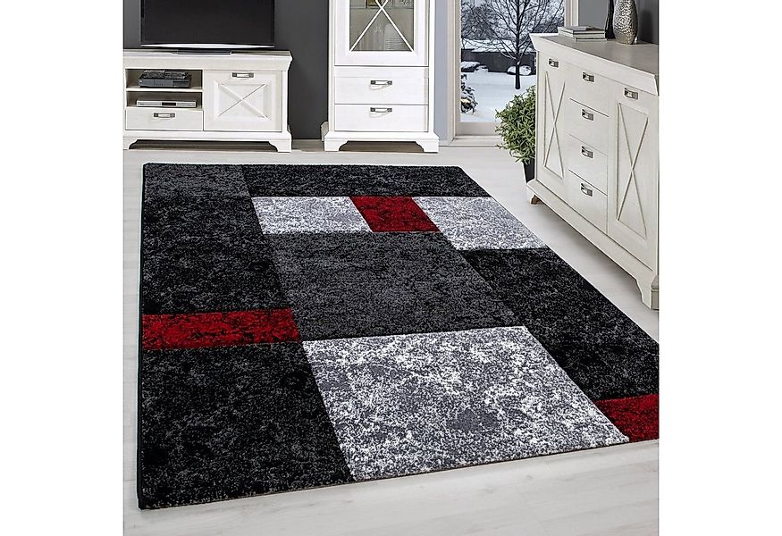 SIMPEX24 Teppich Kariert Design, Läufer, Höhe: 13 mm, Wohnzimmer Teppich Ro günstig online kaufen