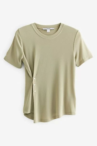 Next T-Shirt Kurzarmoberteil mit Knopfdetail, Kurzgröße (1-tlg) günstig online kaufen