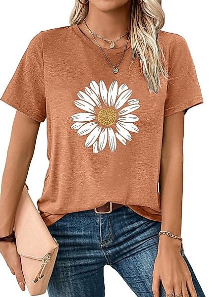 PYL Rundhalsshirt Damen Sommer Casual Basic Rundhalsshirt mit Kurzarm Locke günstig online kaufen