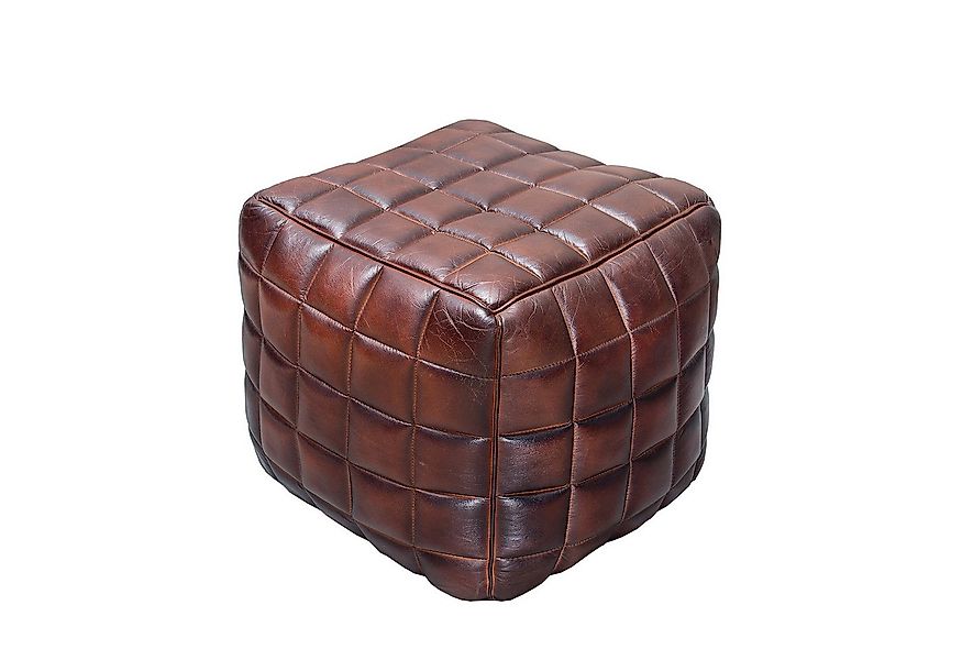 riess-ambiente Sitzwürfel RIDER 40cm braun, mit Echtleder-Bezug günstig online kaufen