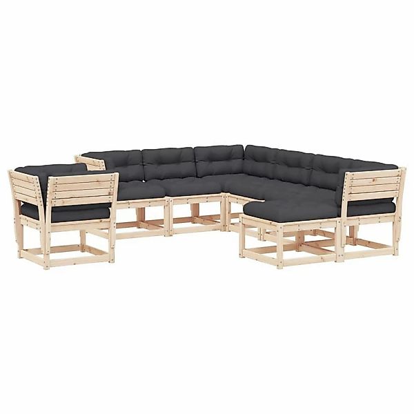 vidaXL 8-Tlg Garten-Lounge-Set mit Kissen Massivholz Kiefer 3216945 günstig online kaufen