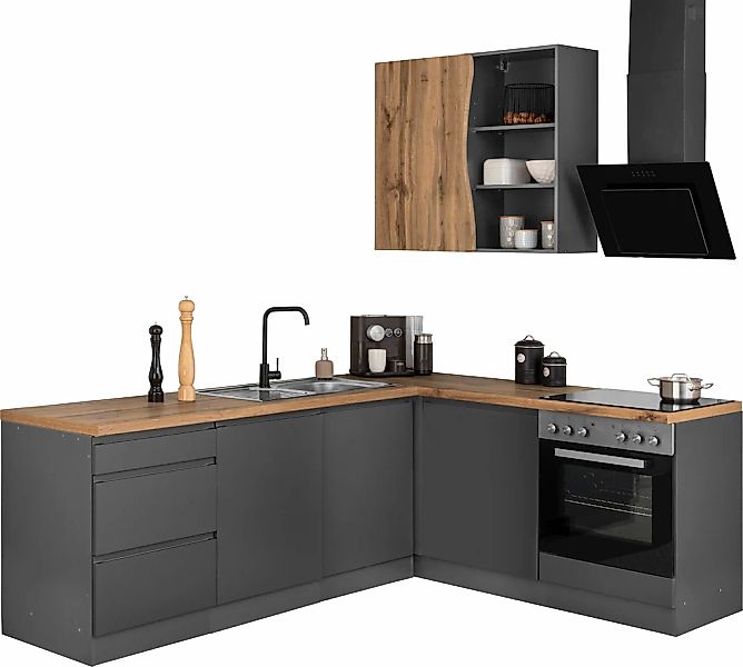 KOCHSTATION Winkelküche KS-Bruneck, Stellbreite 240/180 cm günstig online kaufen