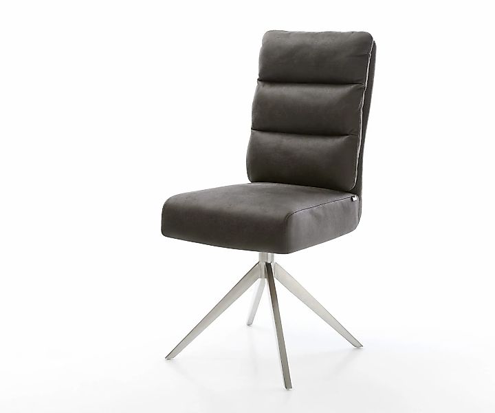 Drehstuhl Pela-Flex Mikrofaser Anthrazit Vintage Kreuzgestell breit Edelsta günstig online kaufen