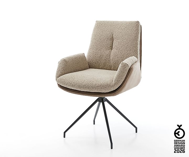 Drehstuhl Clea-Flex Materialmix Schlamm Kreuzgestell konisch Schwarz 180° d günstig online kaufen