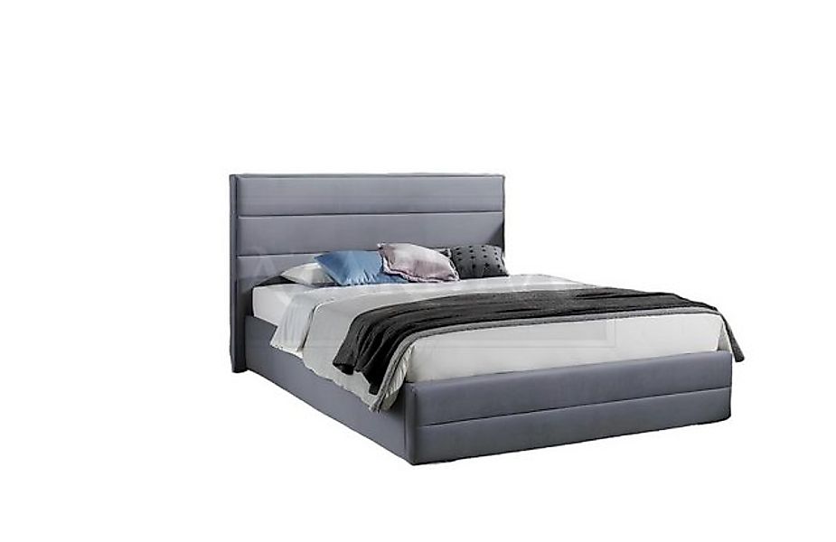 JVmoebel Bett Klassisch Graue Designer Bett Schlafzimmer Textil Leder Polst günstig online kaufen