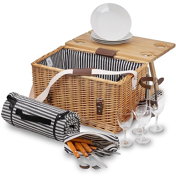 CampFeuer Picknickkorb 4 Personen mit Serviertisch günstig online kaufen