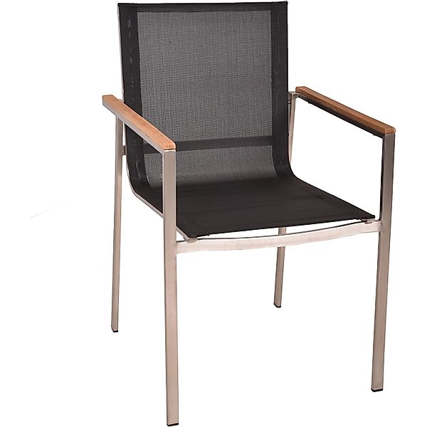 Garden Pleasure Stapelstuhl DENVER Edelstahl mit Armlehnen Anthrazit 2er Se günstig online kaufen