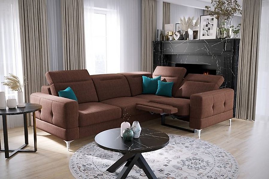 Friderik-EU Ecksofa Malibu Relax mit Schlaffunktion – 185×250 cm – Stoff Ge günstig online kaufen