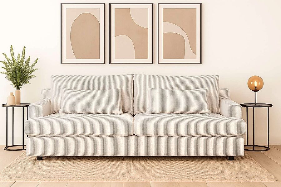Home affaire Big-Sofa »Evelle 3 Sitzer Maxi«, 237 cm, tiefe Sitzfläche, Lou günstig online kaufen