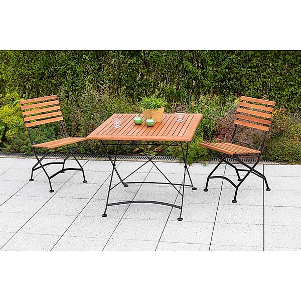 MERXX Garten-Essgruppe »Schloßgarten« 3 Stk. tlg. 2 Klappstühle mit Gartent günstig online kaufen