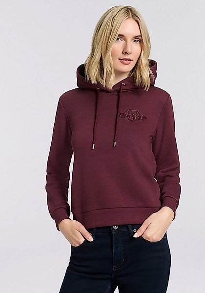Gant Hoodie REG TONAL SHIELD HOODIE Ton in Ton Stickerei, Rippbündchen günstig online kaufen