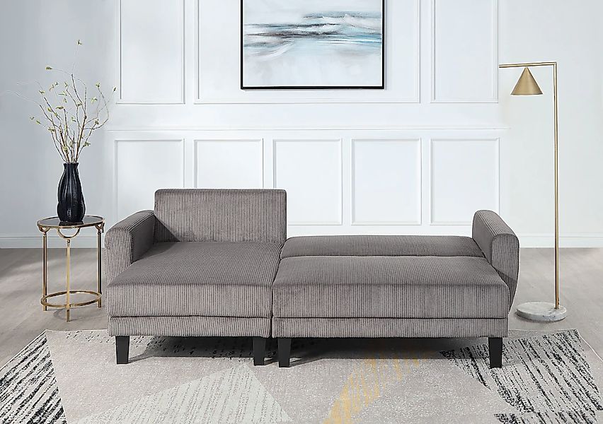 ATLANTIC home collection Ecksofa "Leonid L-Form", mit Schlaffunktion und Be günstig online kaufen