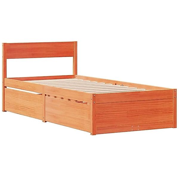 vidaXL Massivholzbett ohne Matratze Wachsbraun 90x190 cm Kiefernholz 846806 günstig online kaufen