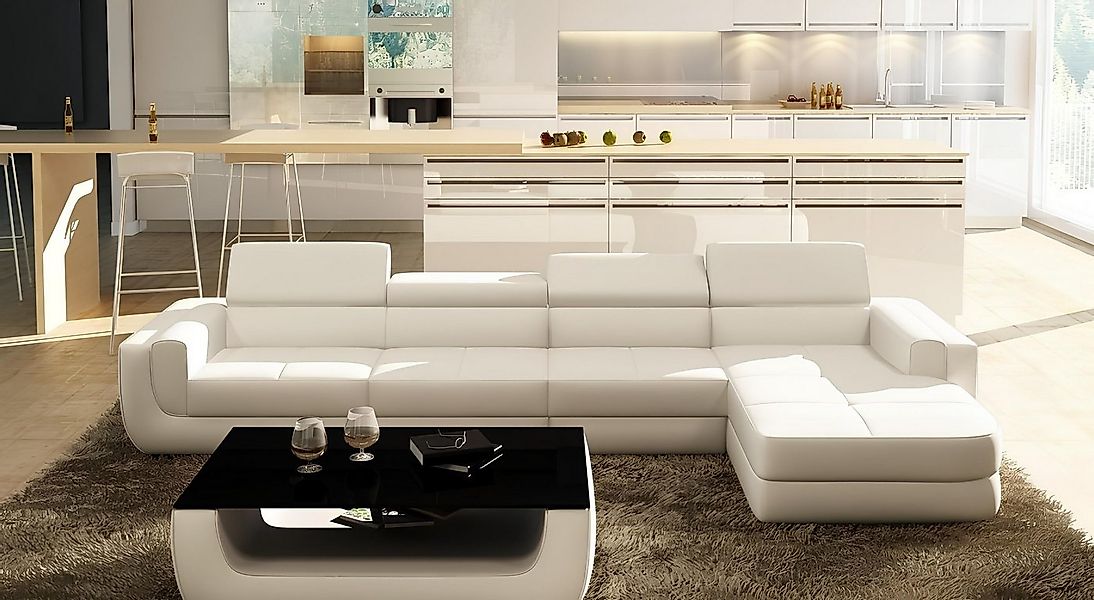 JVmoebel Ecksofa Ecksofa Ledersofa Wohnlandschaft L Form Sofa Couch Polster günstig online kaufen