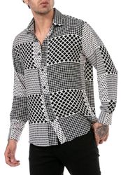 RedBridge Langarmhemd mit modernem Patchwork-Design für günstig online kaufen