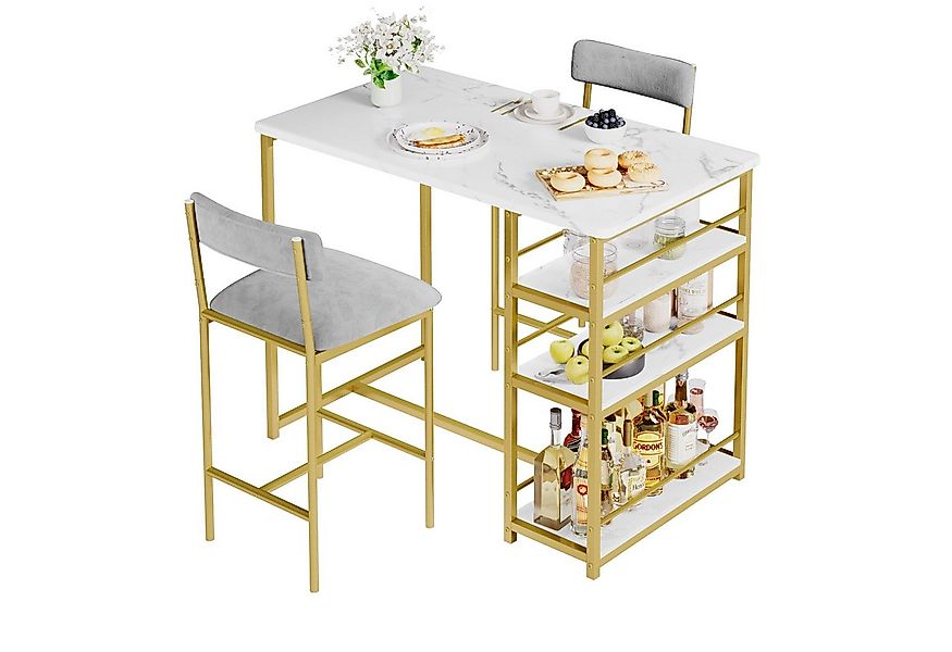 GarveeMore Esstisch Esstisch-Set für 2, Küchentisch und Polsterstühle für 2 günstig online kaufen