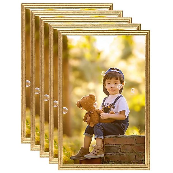 Bilderrahmen Collage 5 Stk. Für Wand Tisch Golden 59,4x84cm Mdf günstig online kaufen
