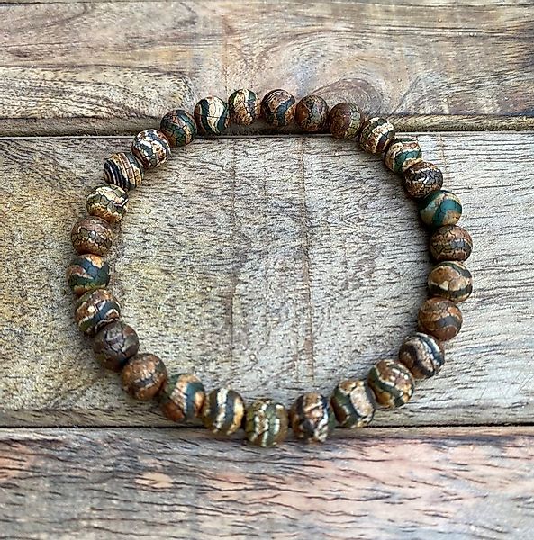 NAHLE Perlenarmband Naturstein Tibet Achat Armband (1-tlg), elastisches Ban günstig online kaufen