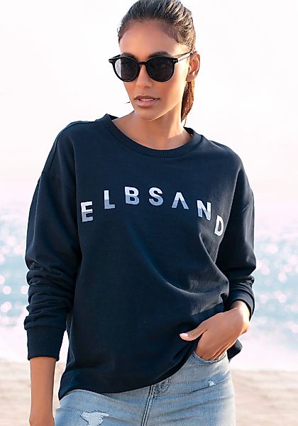 Elbsand Sweatshirt "Sontje", mit Flockprint vorne, sportlich-casual günstig online kaufen