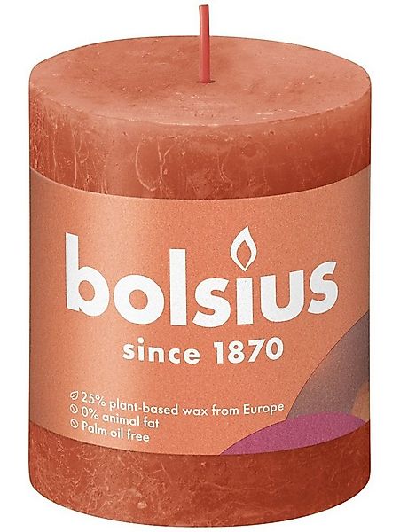 Bolsius Stumpenkerze Bolsius Rustik Stumpenkerze herbstliches Orange günstig online kaufen