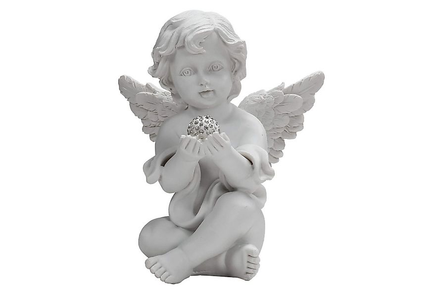 Out of the Blue Engelfigur Engelfigur, weißer Polyresin Engel mit Kristalld günstig online kaufen