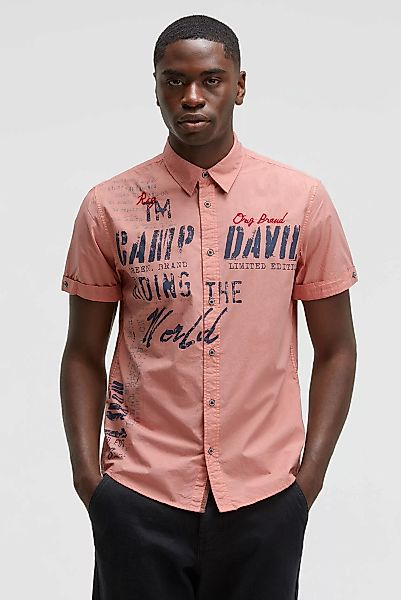 CAMP DAVID Kurzarmhemd mit Turn-Up-Ärmel günstig online kaufen