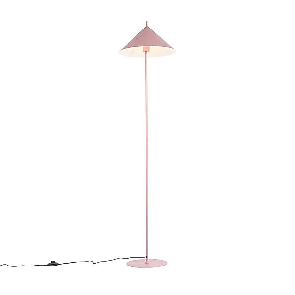 Qazqa Stehlampe Triangolo, ohne Leuchtmittel, E27, Rosa, Design, Stahl, 1-f günstig online kaufen