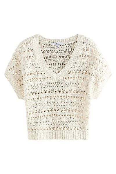 Next V-Shirt Häkel-Top mit V-Ausschnitt aus Baumwolle (1-tlg) günstig online kaufen