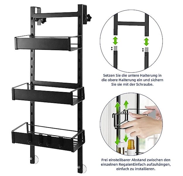 Mucola Duschablage Duschregal ohne Bohren Handtuchhalter Metall Badregal 3 günstig online kaufen