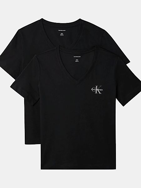 Calvin Klein Jeans T-Shirt "A- Logo VN 2 pack Tee", 2 Stk. Mit V-Ausschnitt günstig online kaufen