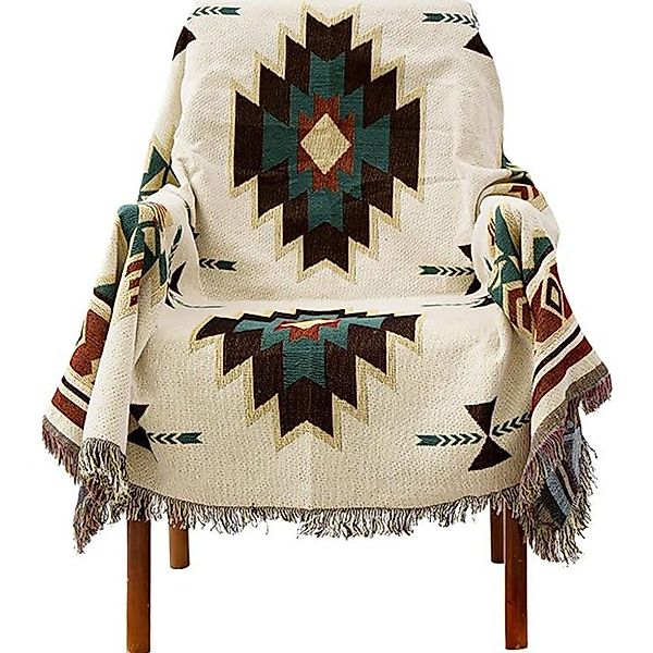 FELIXLEO Baumwollbettdecke Strickdecke geometrische Decke mit günstig online kaufen