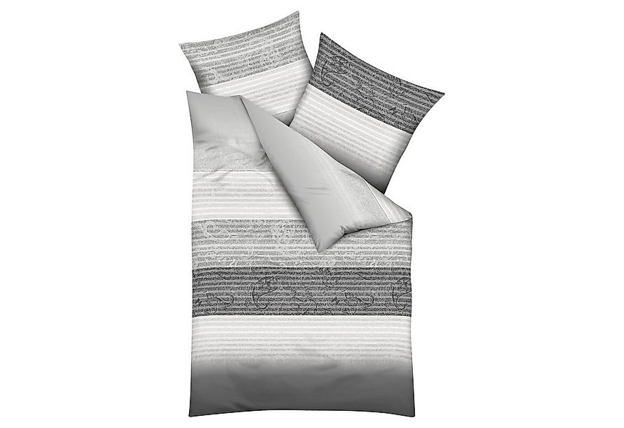 MONDO Bettwäsche PALAST, Grau, Weiß, 135 x 200 cm, Paisleymuster, Jersey, 2 günstig online kaufen