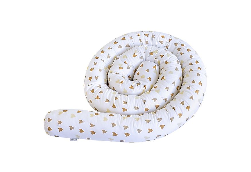 Loolay Nestchenschlange Herz BEIGE BRAUN Baumwolle Multifunktion Bettschlan günstig online kaufen