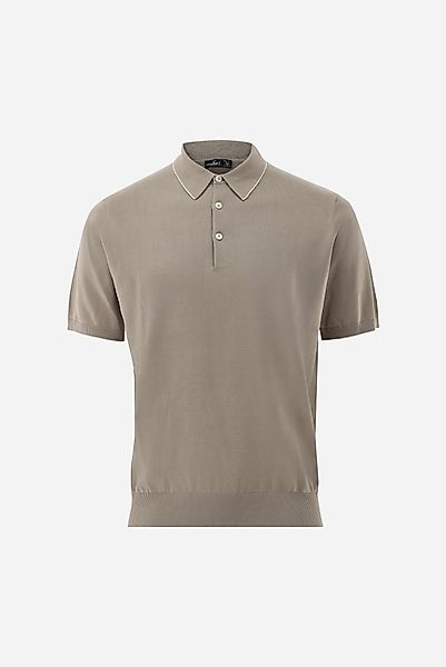 Strick Poloshirt mit Detail aus Air Cotton günstig online kaufen