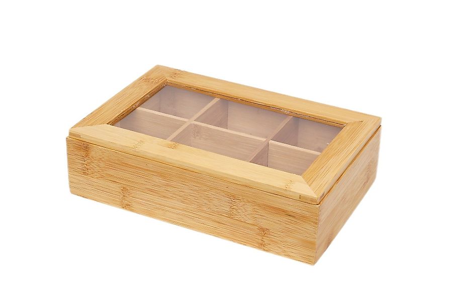 Cheffinger Küchenorganizer-Set Bambus Teebox mit 6 günstig online kaufen