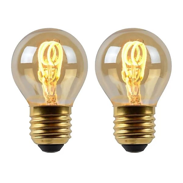 LED Leuchtmittel E27 Tropfen - P45 in Amber 3W 165lm 2er-Pack günstig online kaufen