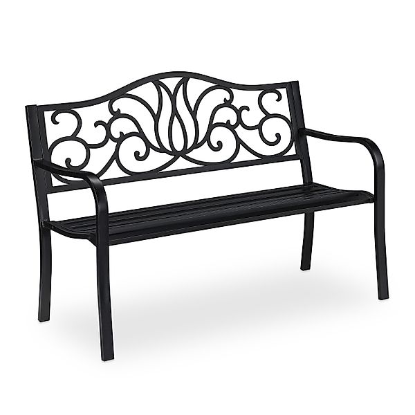 relaxdays Gartenbank Antik, schwarz günstig online kaufen