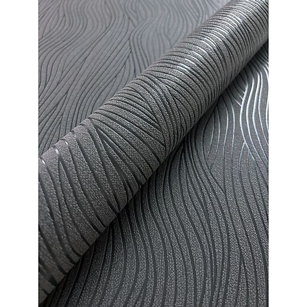 Newroom Vliestapete Rimeda Anthrazit Wellen Streifen FSC® günstig online kaufen