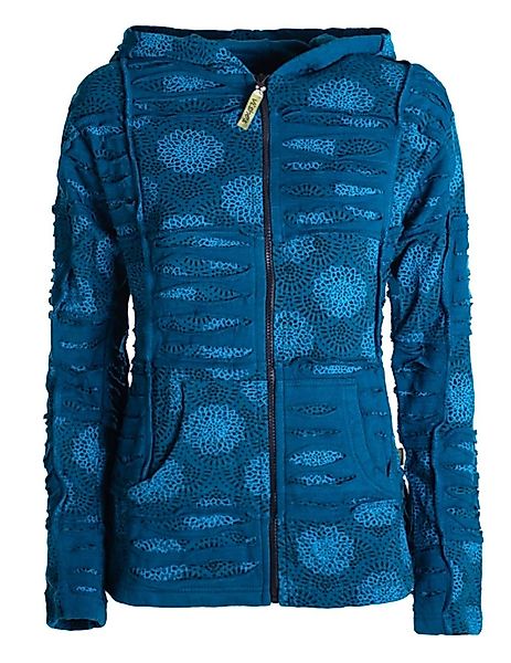 Vishes Kapuzensweatjacke Damen Patchwork Jacke Blumen-Sweatjacke günstig online kaufen