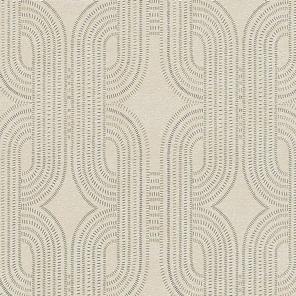 PROFHOME 399371-GU Retro Tapete Grafisch metallische Akzente Beige Grau 0,5 günstig online kaufen