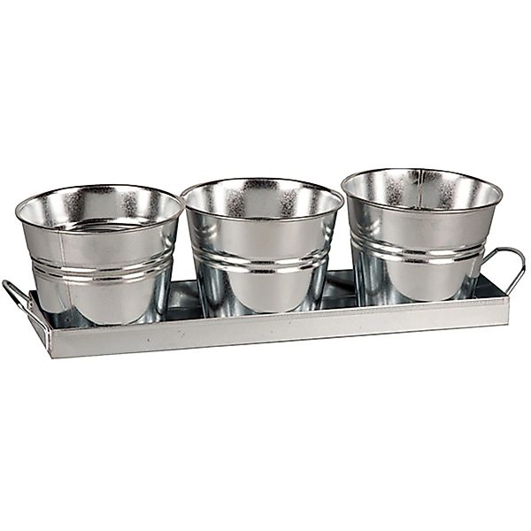 Zink-Eimer-Set inkl. Tablett 4 tlg. günstig online kaufen